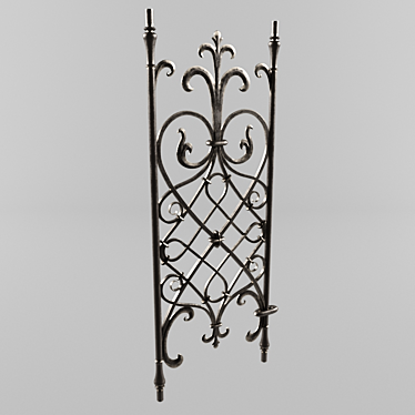 Elegant Forged Fence Element 3D model image 1 