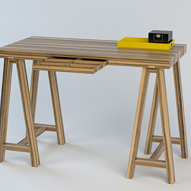 Loft-inspired Work Table | 1200X600 | Stylish and Functional 3D model image 1 