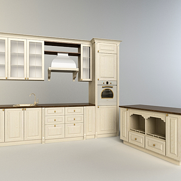 Vintage Charm Kitchen 3D model image 1 