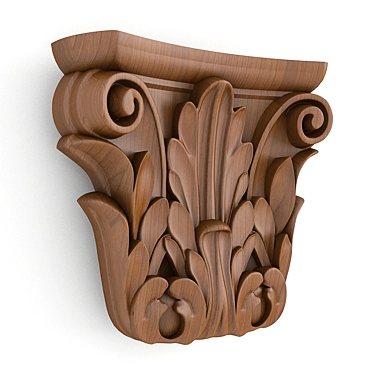 Elegant Wood Carving Panel (Art KA 628) 3D model image 1 