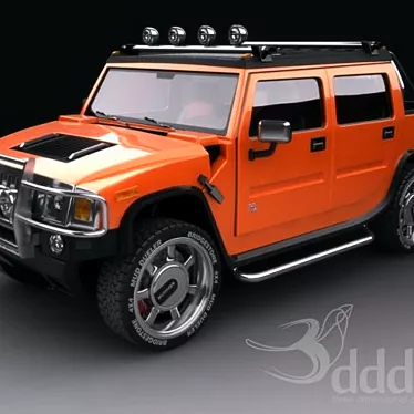 Luxury Hummer H2 SUT 3D model image 1 