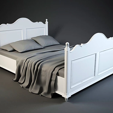 Rustic Retreat Bed 3D model image 1 