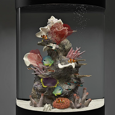 Aquatic Oasis: Modern Aquarium with LED Lights 3D model image 1 