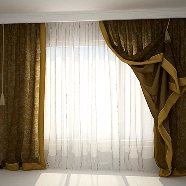 Classic Elegance Curtain 3D model image 1 