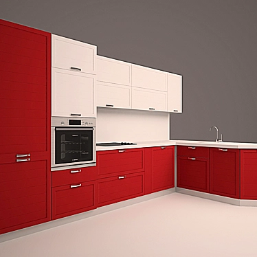 Modern Custom Kitchen Design 3D model image 1 