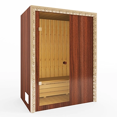 Luxury Infrared Sauna: Wooden Finish 3D model image 1 