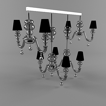 Elegant Murano Glass Chandelier 3D model image 1 