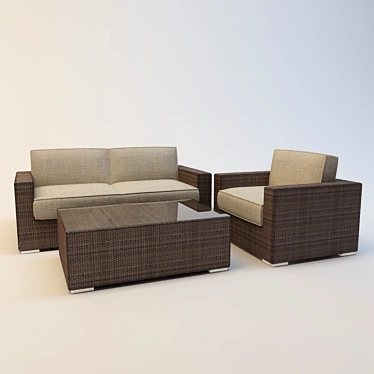 Rattan Furniture Ato: Exquisite, Durable & Elegant 3D model image 1 