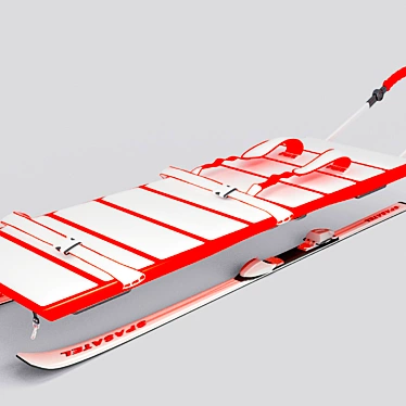 Modular Ski Stretcher: Portable Rescue Solution 3D model image 1 