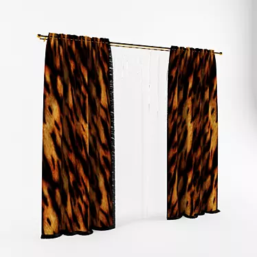 Tiger Texture Curtains 3D model image 1 