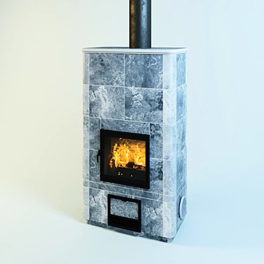Title: Curvo Modern Fireplace 3D model image 1 