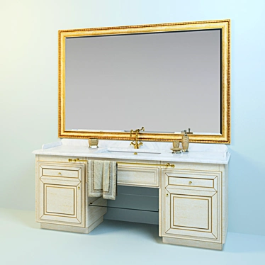 Modern Mirror Wash Basin 3D model image 1 