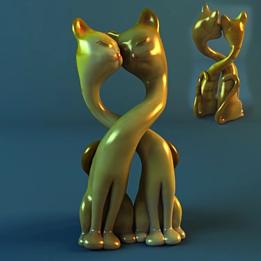 Graceful Kitty Figurine 3D model image 1 