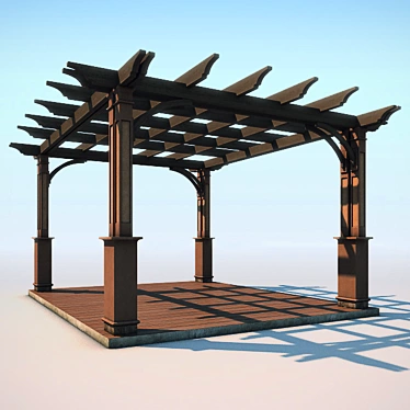 Stylish Textured Pergola 3D model image 1 