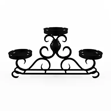 Stylish Black Metal Candlestick 3D model image 1 