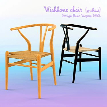 Modern Wishbone Chair 55x51x75 3D model image 1 