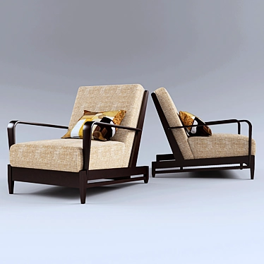 Stylish Lounge Chair: 11000 Poly 3D model image 1 