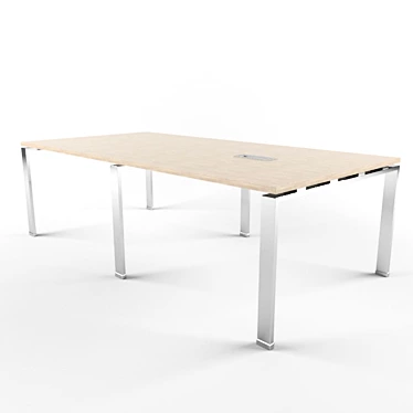 BENT Meeting Table & Accessory 3D model image 1 