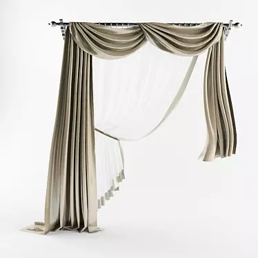 Title: Elegant Sheer Curtain with Texture 3D model image 1 