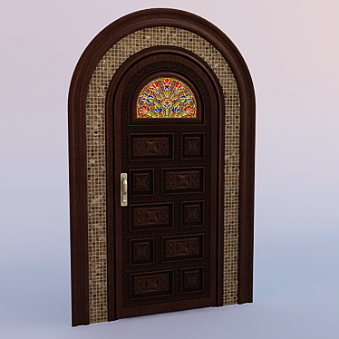 Translate description: Carved Moroccan-style door. Width 90cm.

Moroccan Carved Door 3D model image 1 