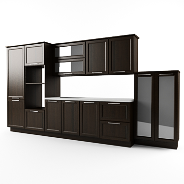 Sleek Semi-Panel Kitchen 3D model image 1 