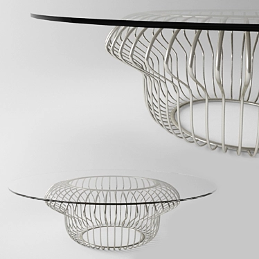 Elegant Glass Top Table 3D model image 1 