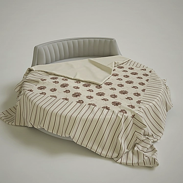 Luxury Round Bedspread 3D model image 1 