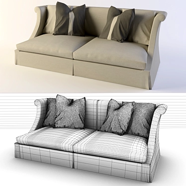 Elegant Bernhardt Candide Sofa 3D model image 1 