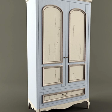 Grange-inspired Custom Cabinet, with Textured Finish 3D model image 1 