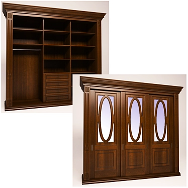 Versatile Textured Wardrobe 3D model image 1 