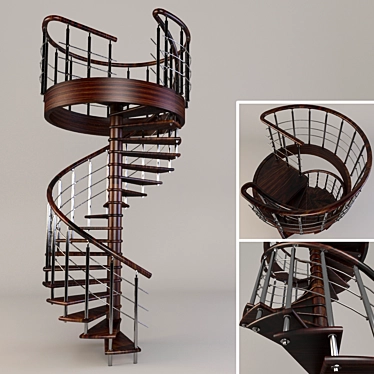 Title: Elegant Spiral Staircase 3D model image 1 