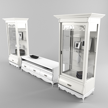 Versatile TV Base and Display Cabinets (Art 468, 467, and 477) 3D model image 1 