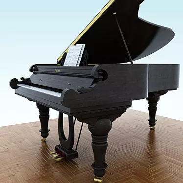 Elegant Ebony Grand Piano 3D model image 1 