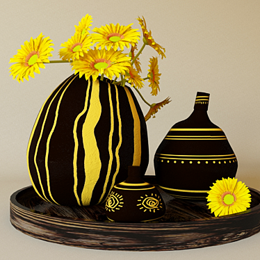 Ethnic-inspired Vases: Cultural Decor 3D model image 1 