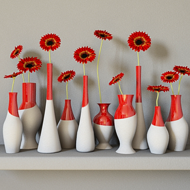 Modern Bloom: Posy Vases 3D model image 1 