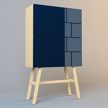 Rustic Brick Tallboy Cabinet 3D model image 1 