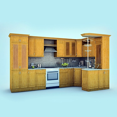 Elegant Heritage Kitchen 3D model image 1 