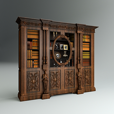 Elegant Florenta Antique Brown Maple Sideboard 3D model image 1 