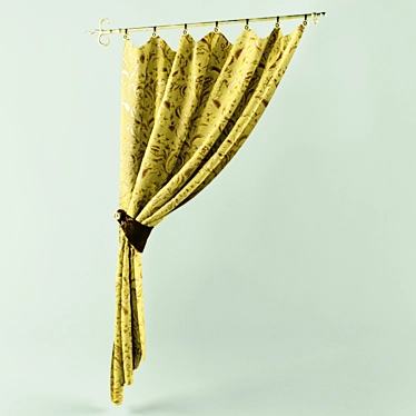 Elegant Tie-Up Curtain 3D model image 1 