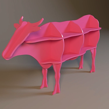 Cow-Shaped Bookshelf: Unique and Stylish 3D model image 1 