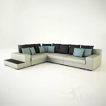 Elegant Milano Sofa 3D model image 1 