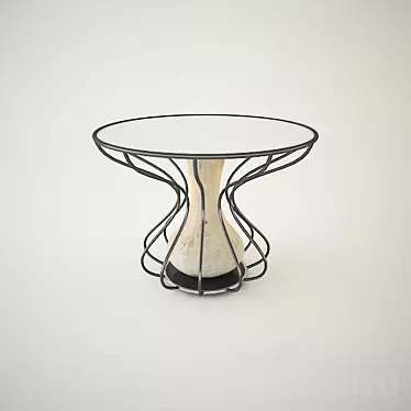 Sleek Round Table with Unique Texture 3D model image 1 