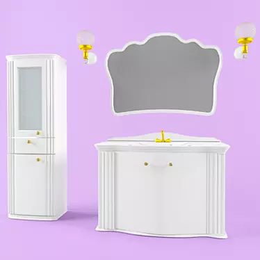 Elegant Bathroom Furniture Set 3D model image 1 