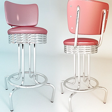 Sleek Modern Bar Stool 3D model image 1 