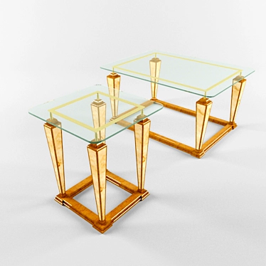 Elevated Elegance: Coffee + Side Table 3D model image 1 