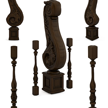 Elegant Baluster Collection 3D model image 1 