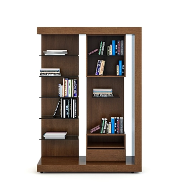 Title: Elegant Oak Bookcase 3D model image 1 