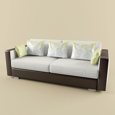  Cozy Cushioned Sofa 3D model image 1 