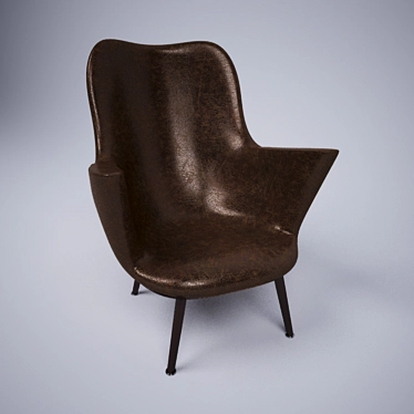 Retro Leather Armchair 3D model image 1 