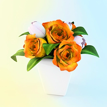 Blossoming Beauty: Exquisite Bouquet 3D model image 1 